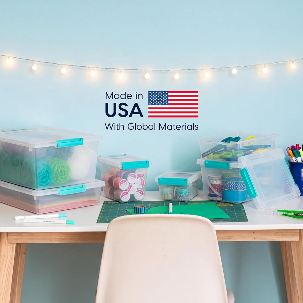 IRIS USA Storage Bins with Lids |Made in USA| 4 Qt - (6-Pack) - Clear