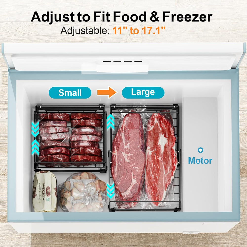 iSPECLE Freezer Organizer Bins - Adjustable Fits Chest Freezers 10-20 Cu Ft