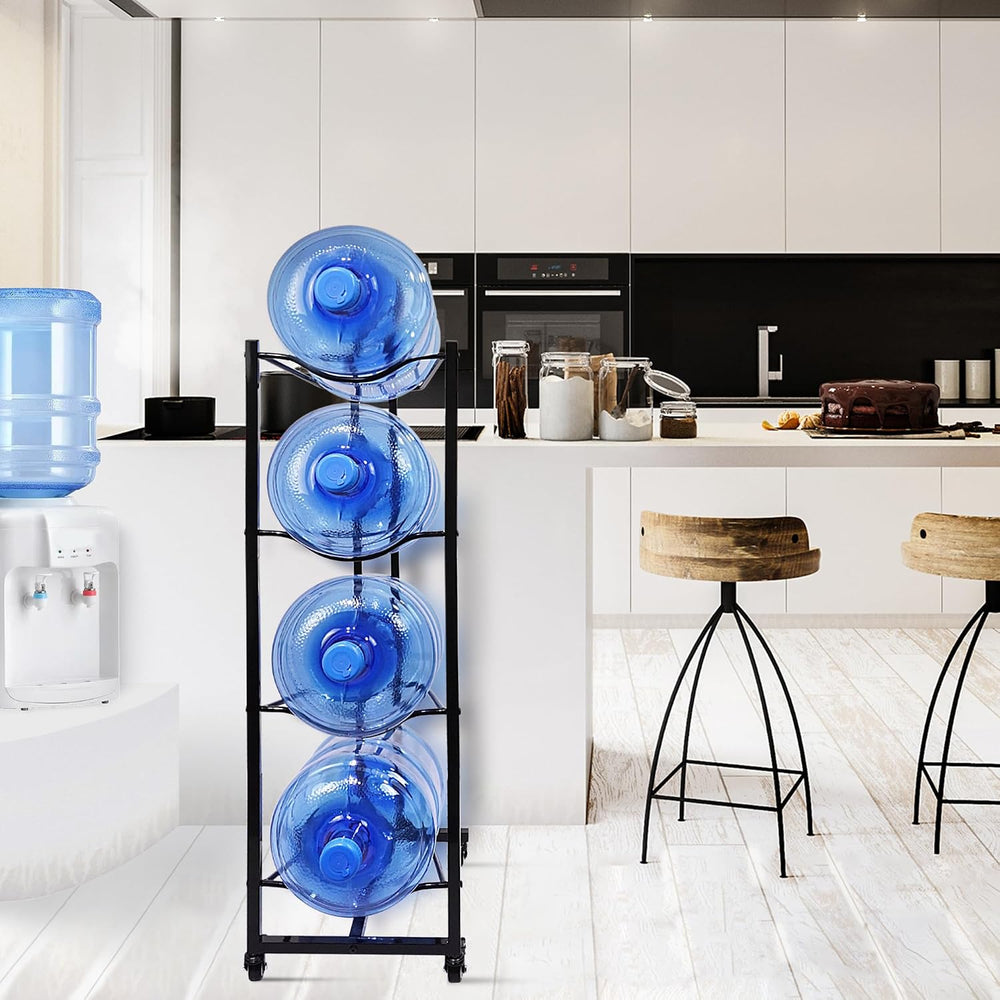 5 Gallon Water Bottle Holder, 4-Tier Heavy Duty Water Cooler Jug Rack, Water ...
