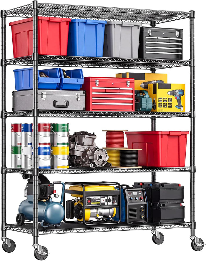 IZEUK Heavy Duty Metal Wire Garage Storage Shelves with 72 Inches Tall