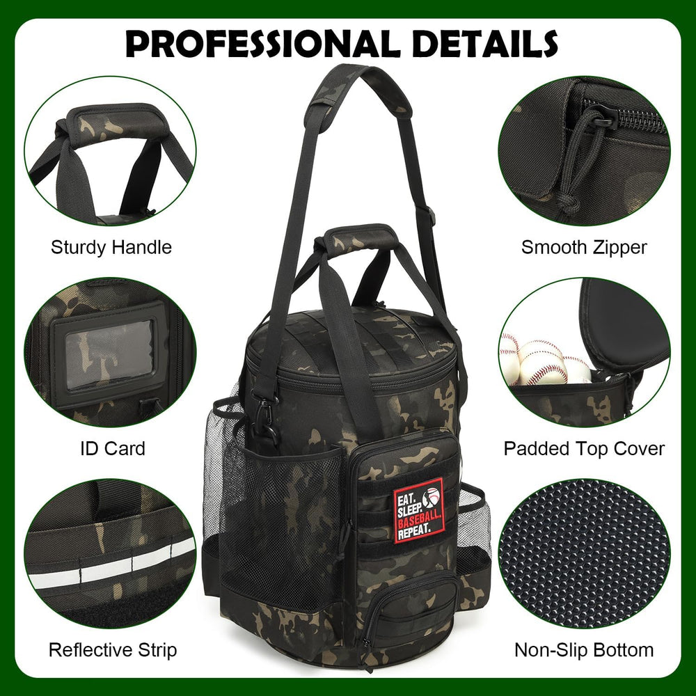 Baseball Bucket Bag, Softball Coaches Bags Fit 6 Gallon Buket
