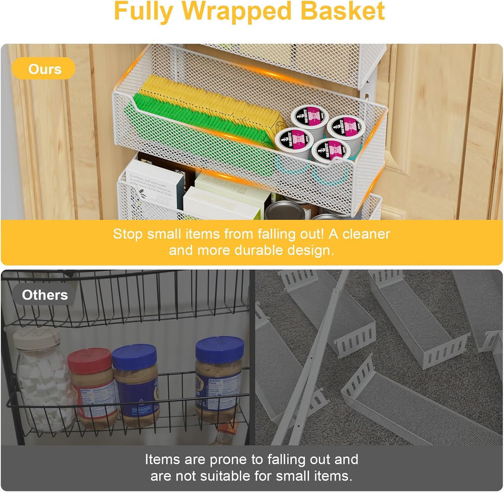 VyGrow Over the Door Organizer, 8-Tier Pantry Organizer with Fully Enclosed M...