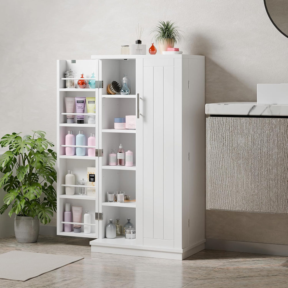 Shintenchi 47'' Kitchen Pantry Cabinet, 5-Layer Storage Cupboard, White