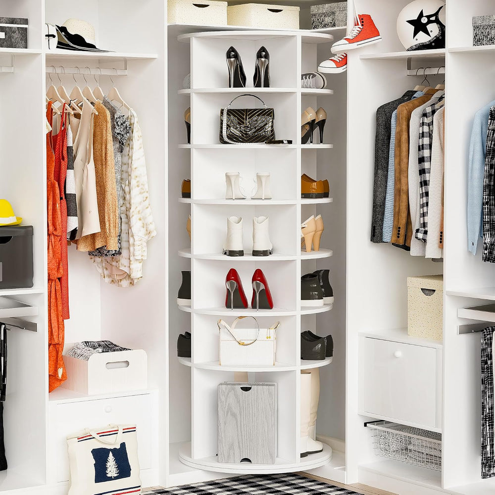 HomVent Rotating Shoe Rack Tower, 7-Tier Spinning Shoe Rack
