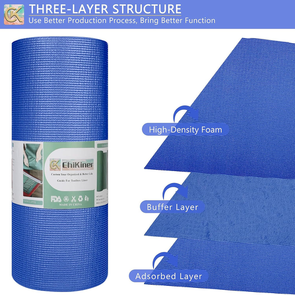 Tool Box Liner Foam Toolbox Drawer Liner, 3MM Non-Slip Toolbox Liners for Dra...