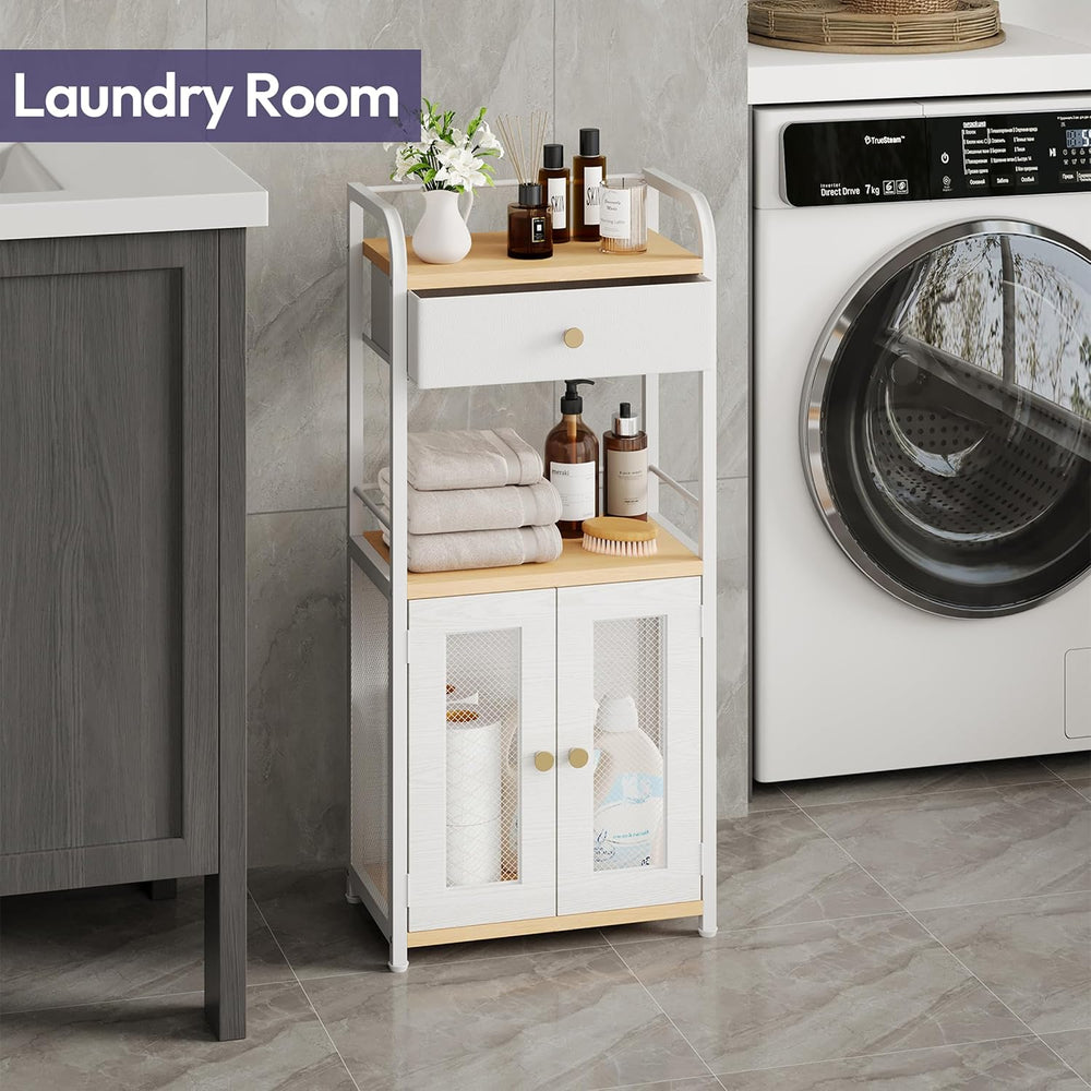 SWTYMIKI 14.57"x32.28" Bathroom Storage Cabinet – Freestanding Stor...