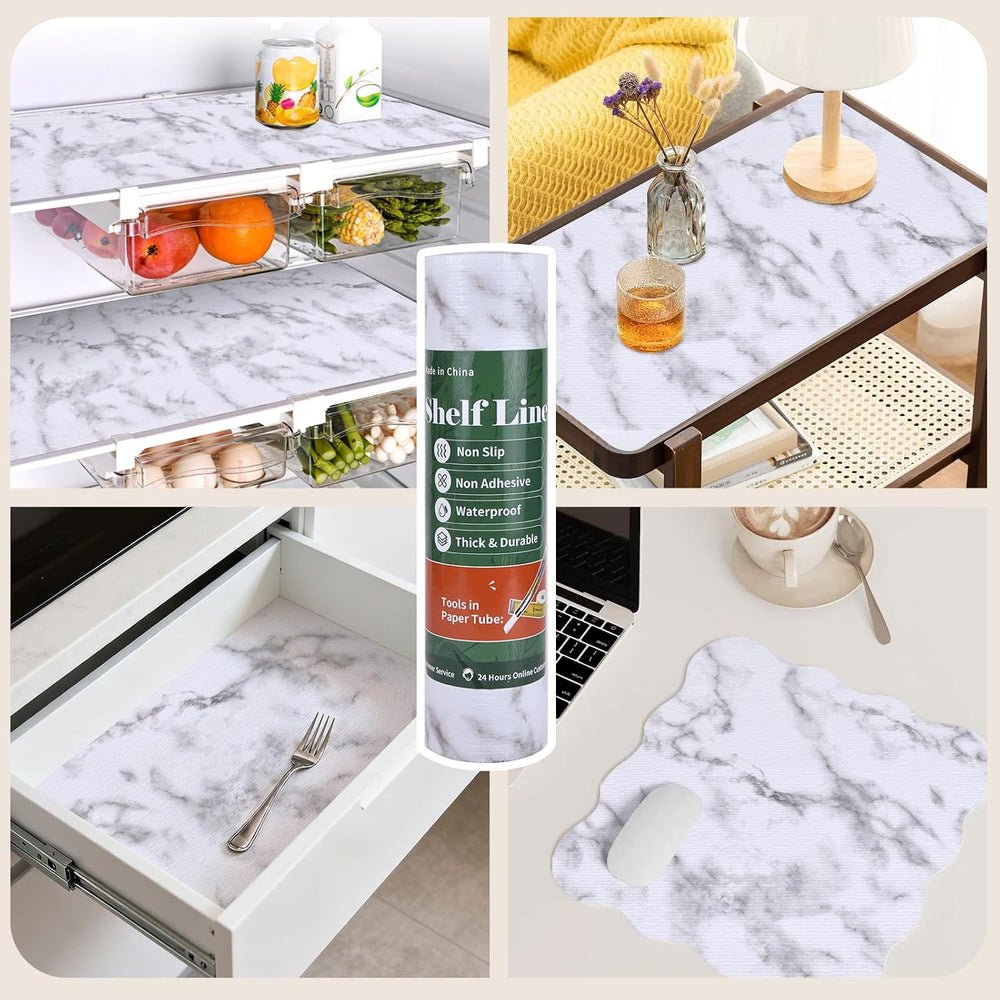 Shelf Liners for Kitchen Cabinets 17.3in x 20FT, Non Adhesive Drawer Liner