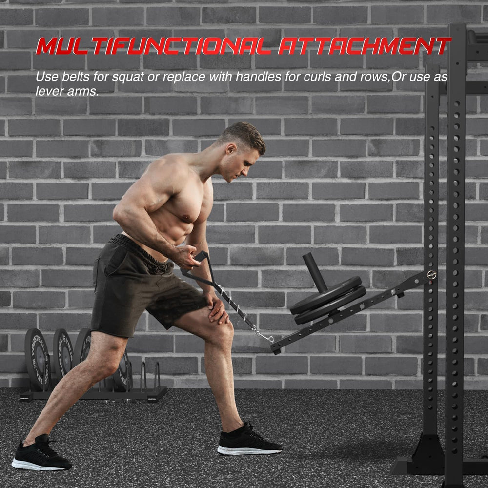 Adjustable Length Belt Squat Attachment for All Power Racks