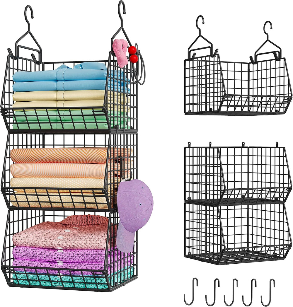 X-cosrack 3-Tier Hanging Closet Organizer, Laundry Room Organization | Space ...