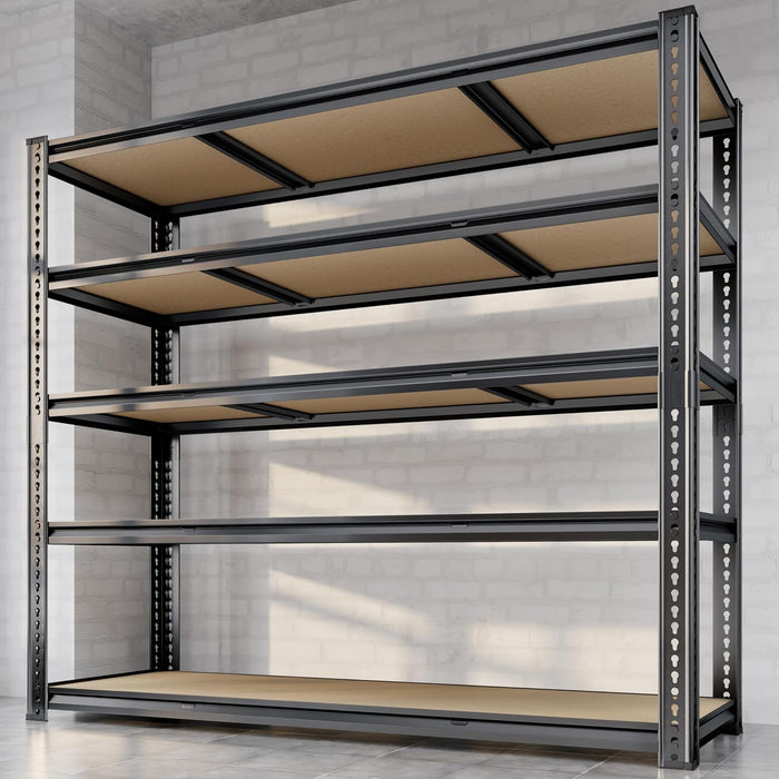 48"W Garage Shelving, 3050LBS Storage Shelves Heavy Duty, 5 Tier Metal Shelving