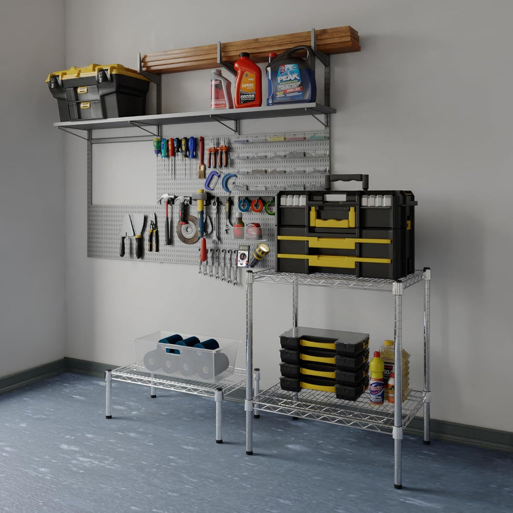 18" Deep x 24" Wide x 27" Height Wire Shelving Kit | 2-Tier | ...