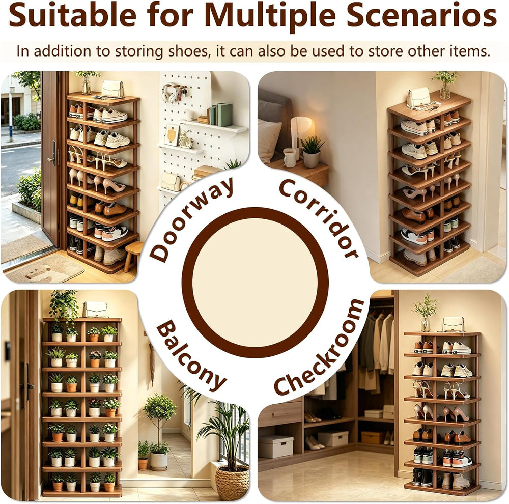 Vertical Shoe Rack,8 Tiers Tall Shoe Shelf for Closet Entryway