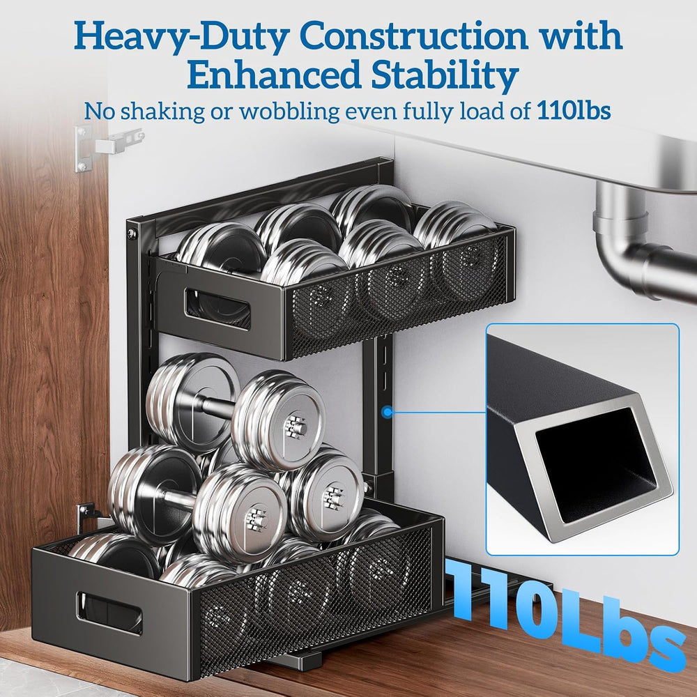 Under Sink Organizer for Bathroom & Kitchen, Under Cabinet Storage Shelf,...