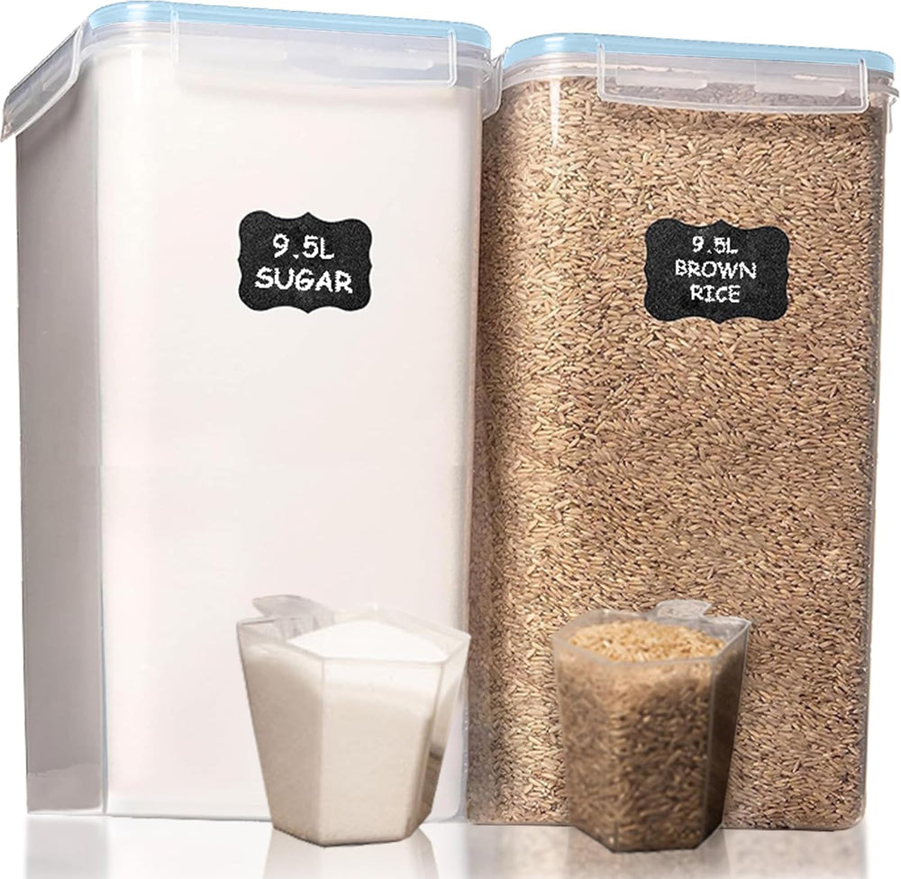Shazo 2 PC (9.5L | 321 Oz) Extra Large Bulk Food Storage Containers with Airt...