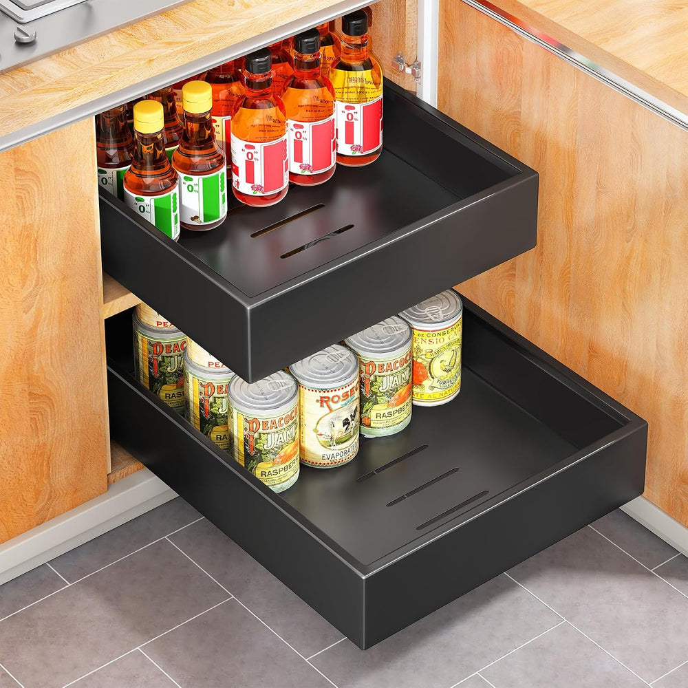 Pull out Cabinet Organizer, 21"Deep, 11.8"Wide Full-Extension Heavy...