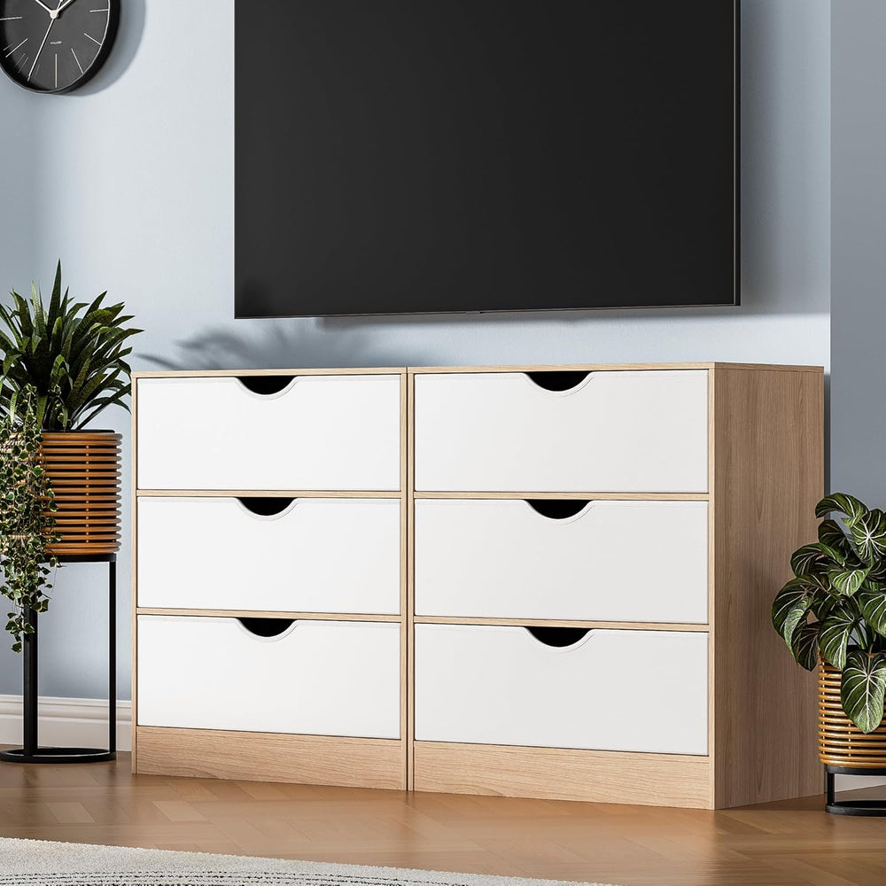 Housoul 3 Drawers Dresser, Fabric PU Drawer with Wood Frame, Large Organizer,...