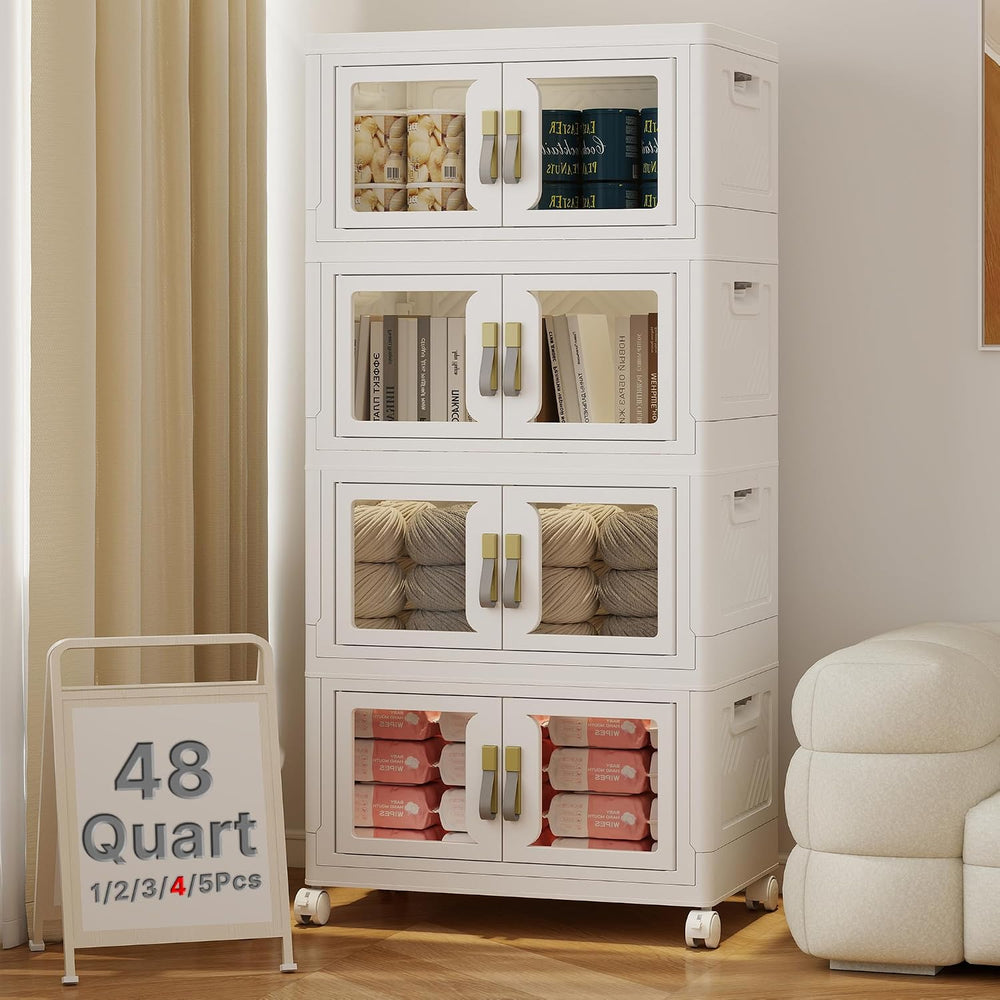 UAMFURI Stackable Storage Bins with Lids, 192QT Extra Large Storage Cabinet
