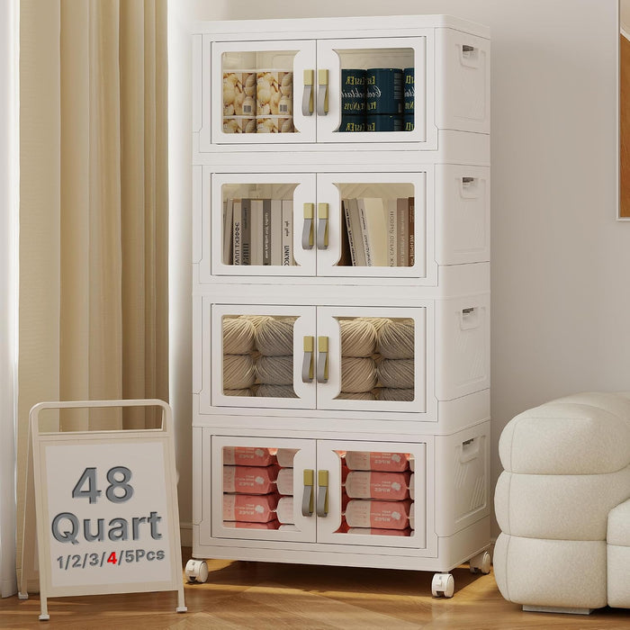 UAMFURI Stackable Storage Bins with Lids, 192QT Extra Large Storage Cabinet