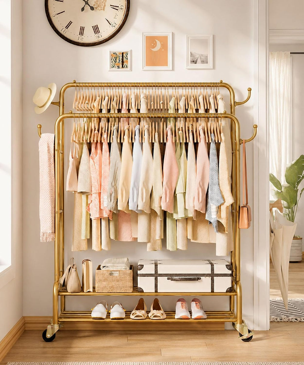 Homde Sturdy Garment Rack for Bedroom: 265 lbs Heavy Duty Clothes Organizer