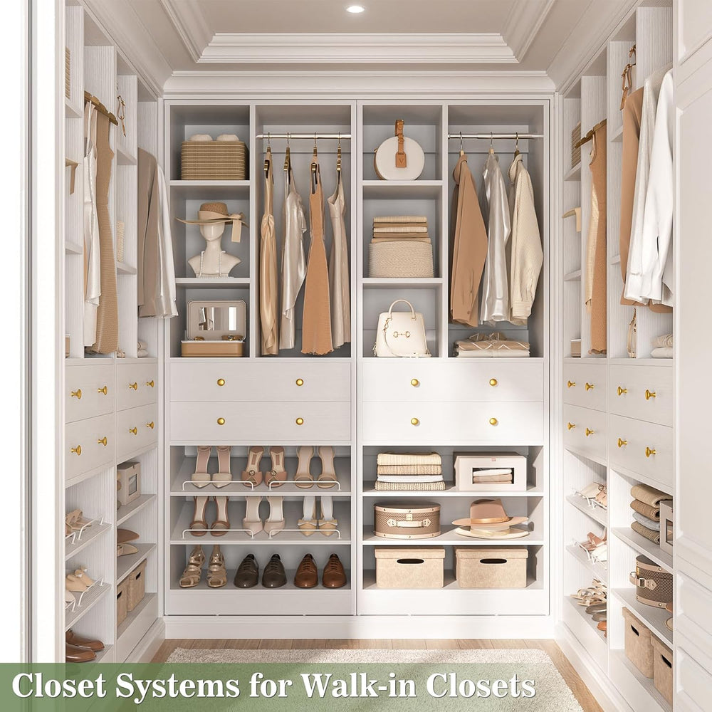 Besiost Closet System, 111"/9.3 FT Closet Organizer System with 8 Drawer...