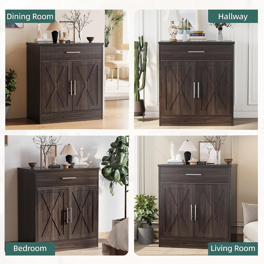 Shintenchi Farmhouse Storage Cabinets with Doors and Shelves,Kitchen Barn Doo...