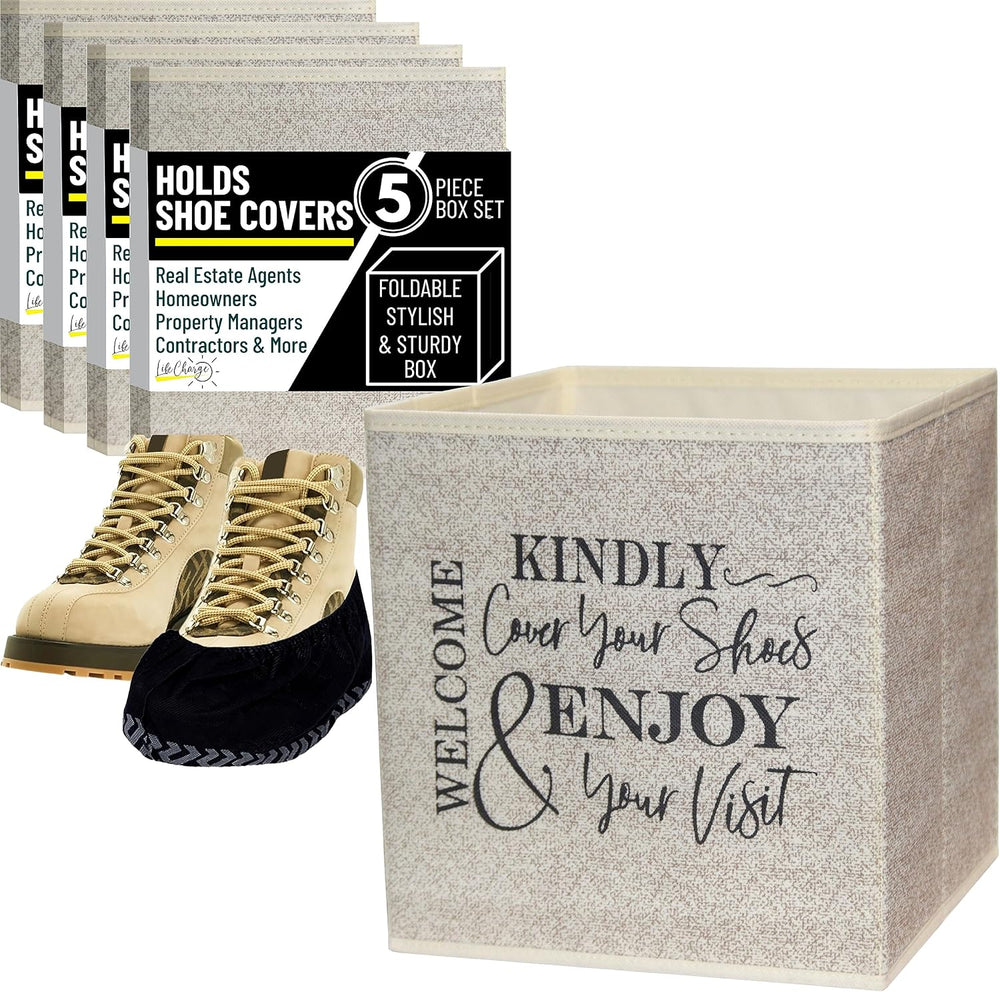 Life Charge Shoe Covers Box - Real Estate Open House Supplies for Realtor Lis...