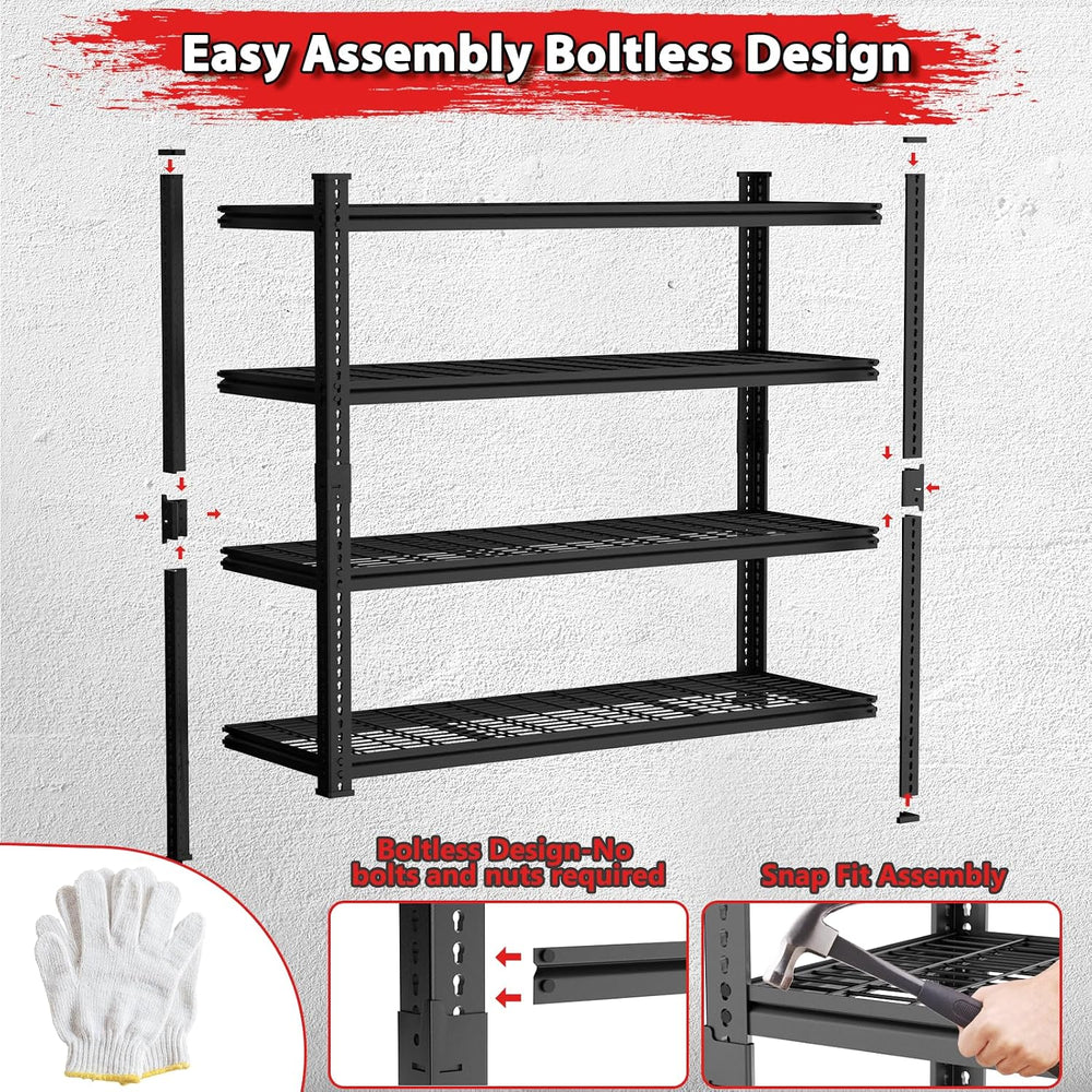Storage Shelves 3PCS Garage Shelving Heavy Duty 2640LBS Capacity, 60"L x...