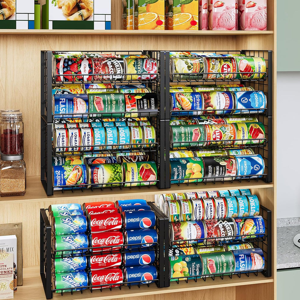 JKsmart 2-Tier Stackable Can Rack Organizer for Pantry, Adjustable Can Dispen...