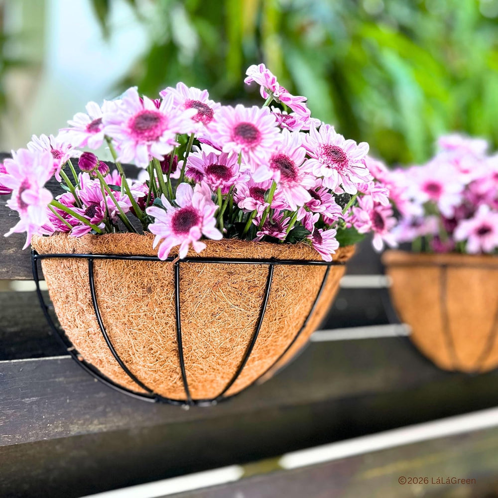 LaLaGreen 12" (10 Pack, Half Round) Coco Liners for Hanging Basket – Bul...