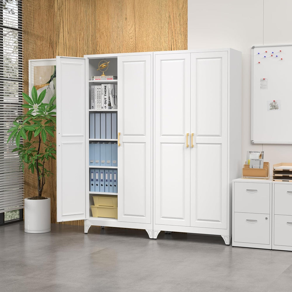 75”Metal Pantry Storage Cabinet with Doors & 5 Adjustable Shelves