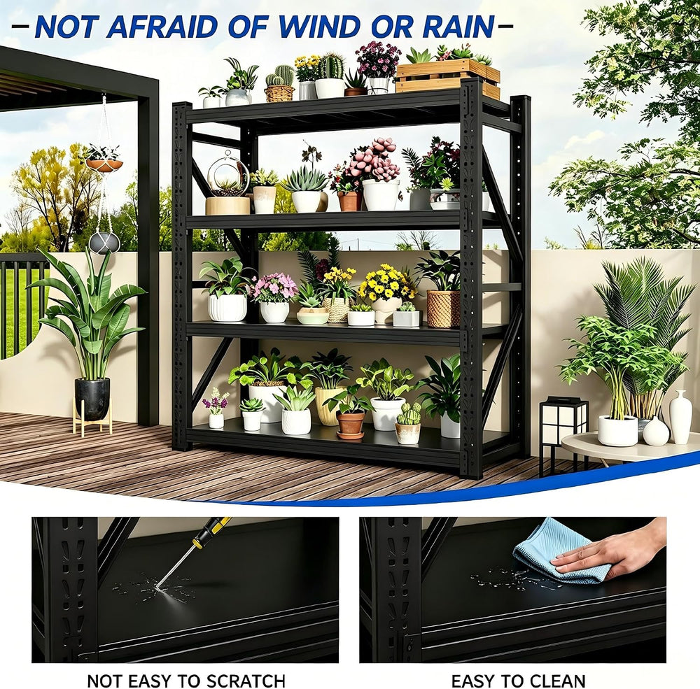 Heavy‑Duty Metal Garage Shelving Unit, 3000 LBS Total Load Capacity
