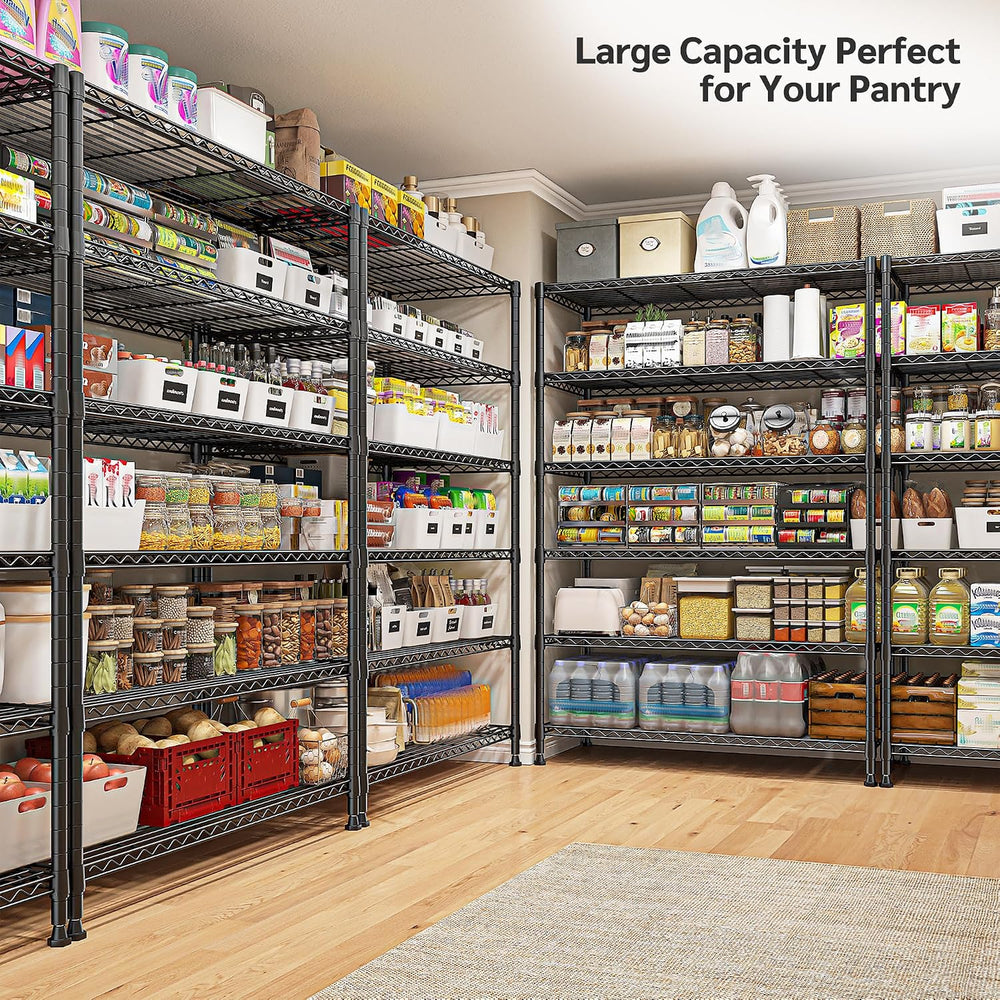 REIBII 6-Tier Storage Shelves, 75''H 1200LBS Garage Shelving for Ware...