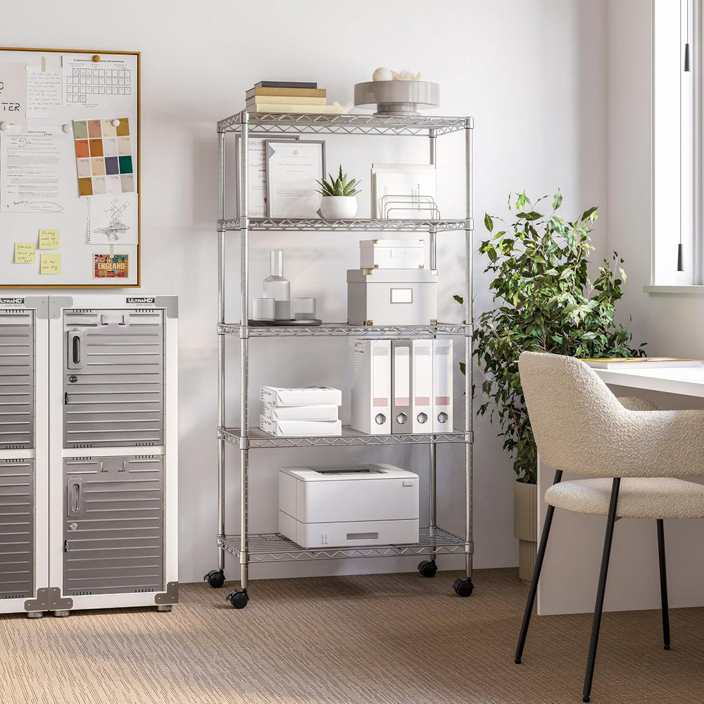 5-Tier Steel Wire Shelving, 30"W x 14"D x 61.5"H
