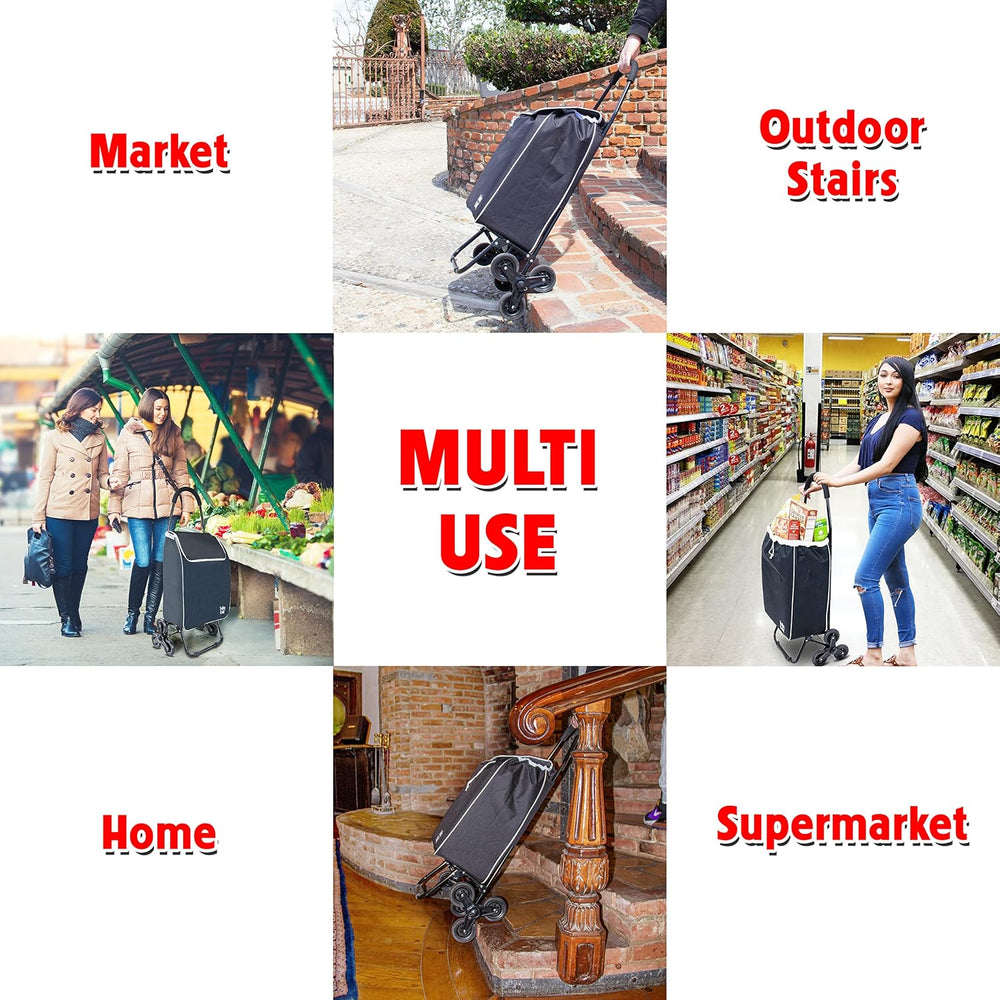 dbest Products Trolley Dolly Sport Stair Climber – Foldable Grocery Cart on W...