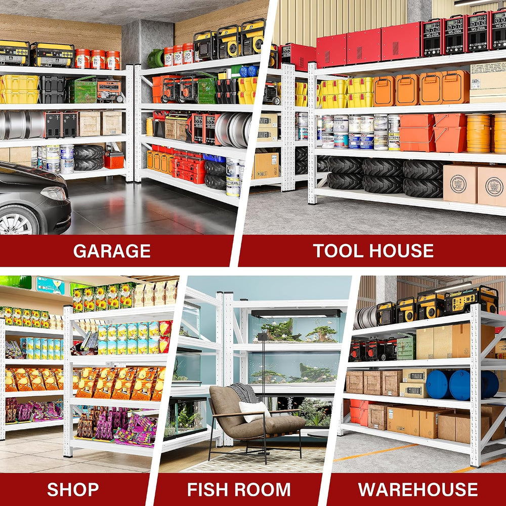 71.3" Wide Heavy Duty Garage Shelving Units,5000LBS Deep Storage Shelves...