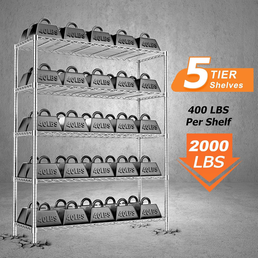 Storage Shelves Heavy Duty, 2 PCS 48" L x 20" W x 72" H Garage...