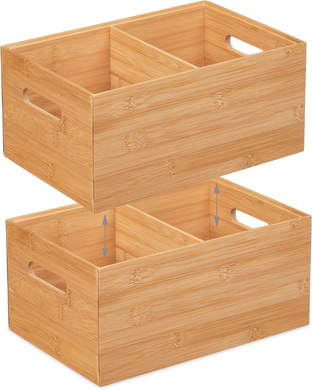 Relaxdays Storage Box, 2 Compartments, Stackable, Handles, H x W x D: 14 x 30...