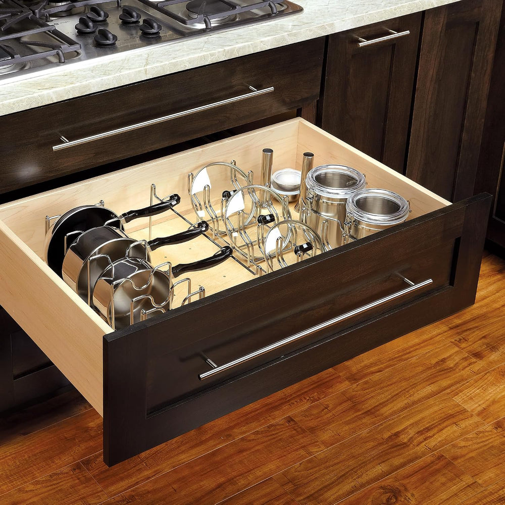 Rev-A-Shelf Drop-In Pot and Pan Drawer Organizer Storage Rack for 4DPS & ...