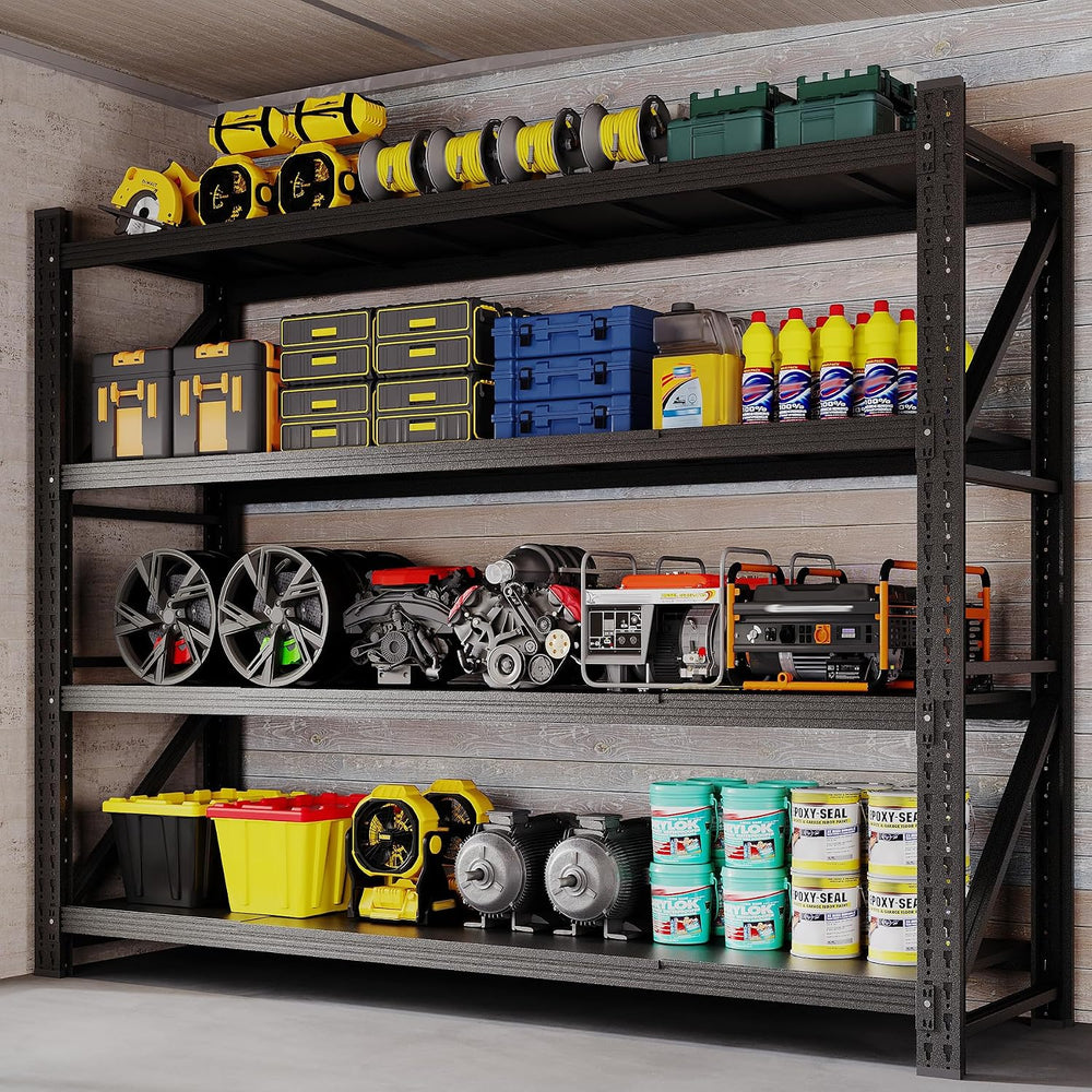BYNSOE 78.8" W Heavy Duty Garage Shelves 7000lbs Garage Metal Shelving A...