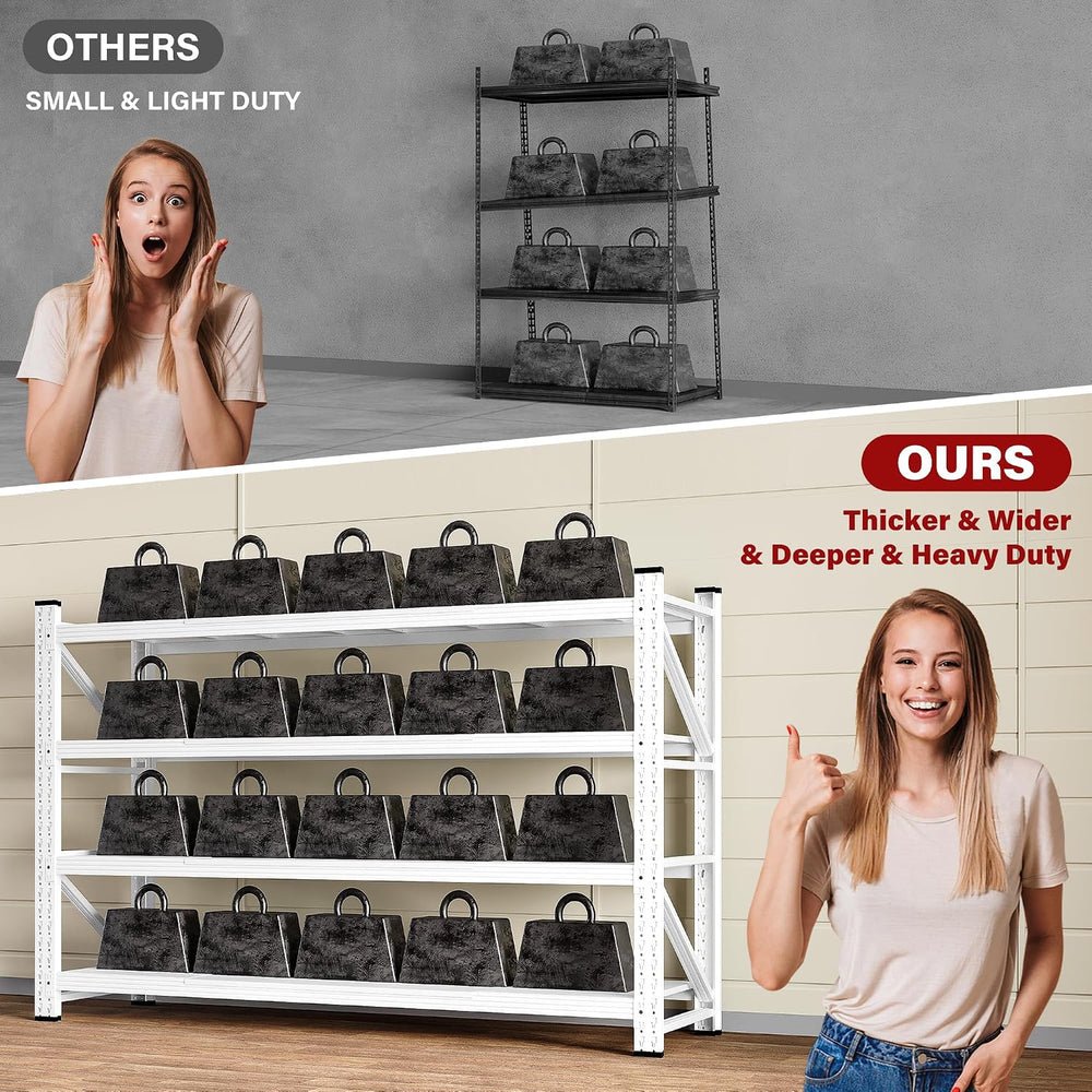 71.3" Wide Heavy Duty Garage Shelving Units,5000LBS Deep Storage Shelves...