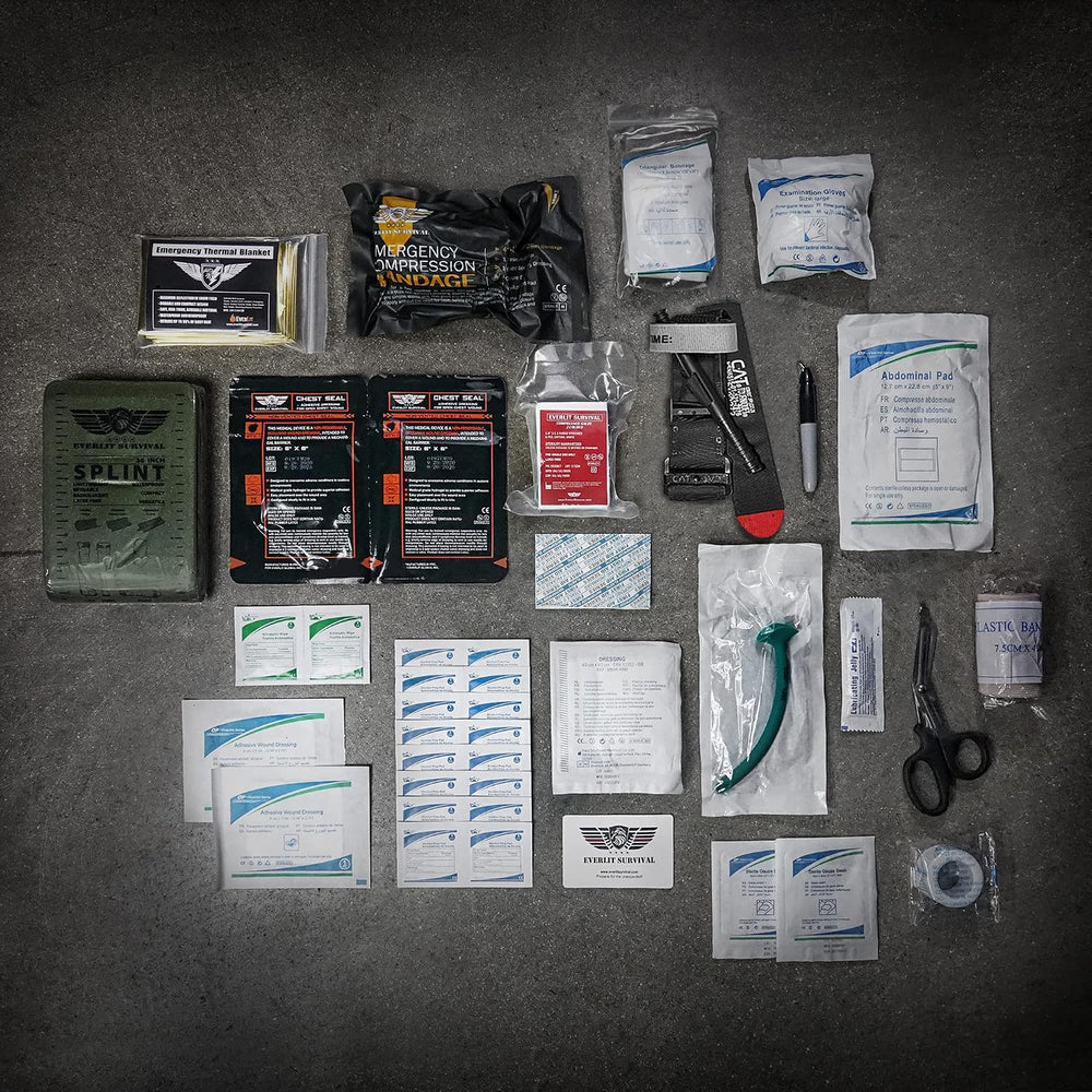 EVERLIT Advanced Trauma Kit, CAT GEN-7 Tourniquet, TCCC Compliant, Mil-Spec N...