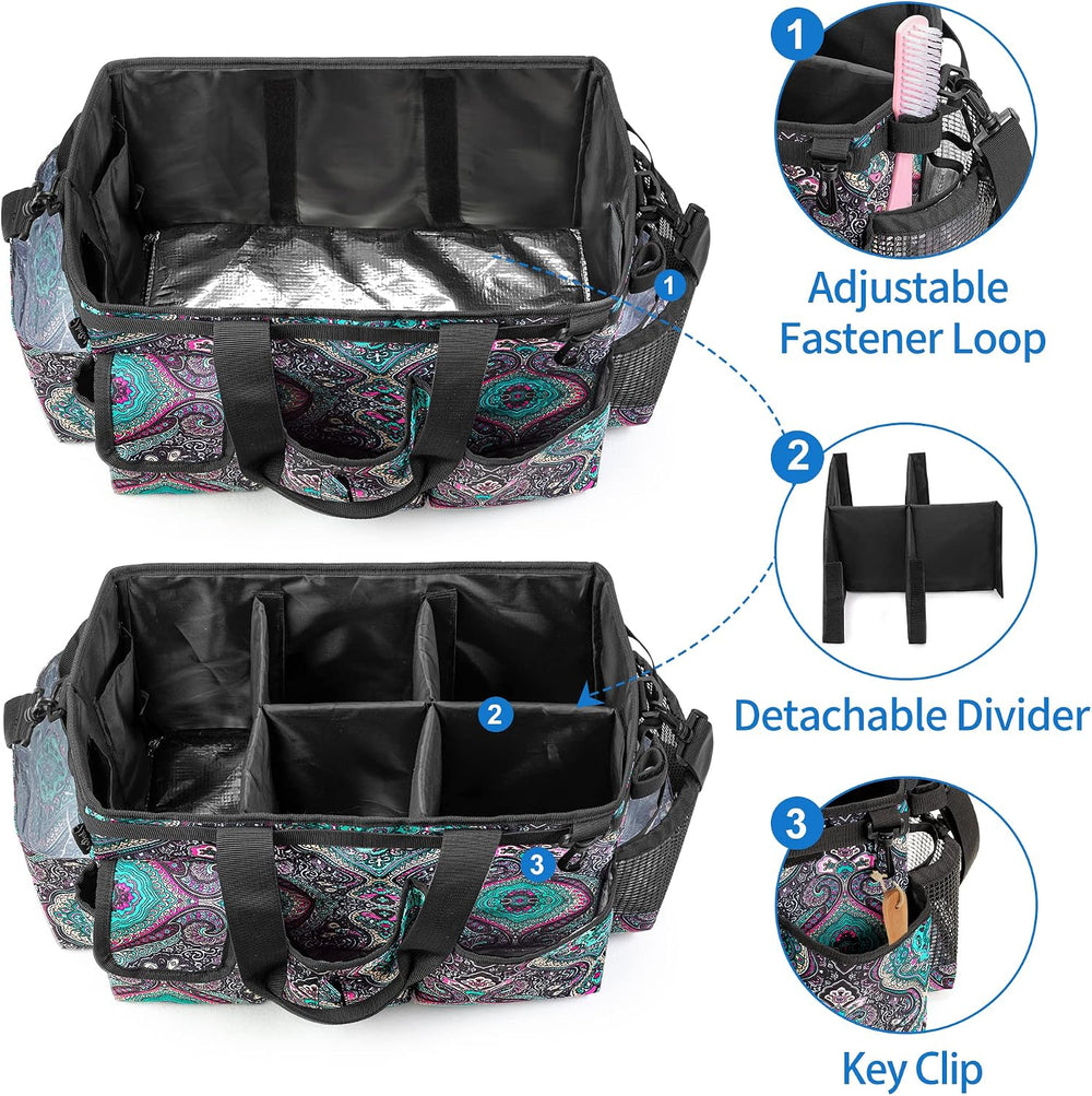 LoDrid Large Wearable Cleaning Caddy Bag with Detachable Divider, Totem