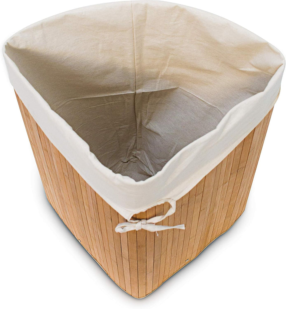 Relaxdays Folding Round Laundry Basket Bin Hamper, 65 x 41 cm, 64 L, Made of ...