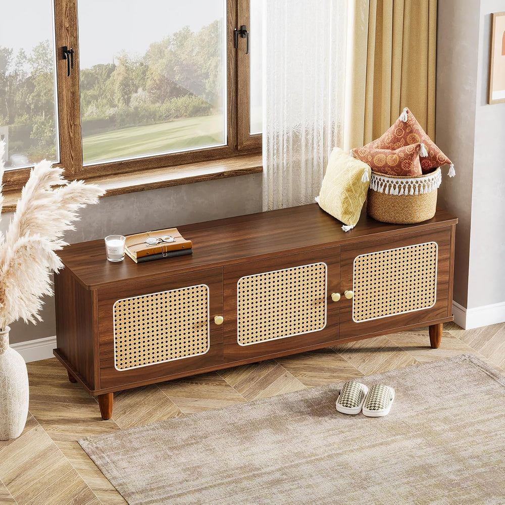 Tribesigns Shoe Bench with Lift Top Storage, 2-Tier Entryway Bench with Ratta...