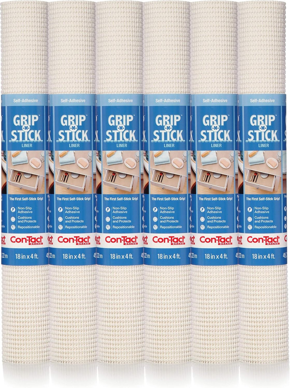 Con-Tact Brand Grip-N-Stick Durable Self-Adhesive Non-Slip Shelf and Drawer L...