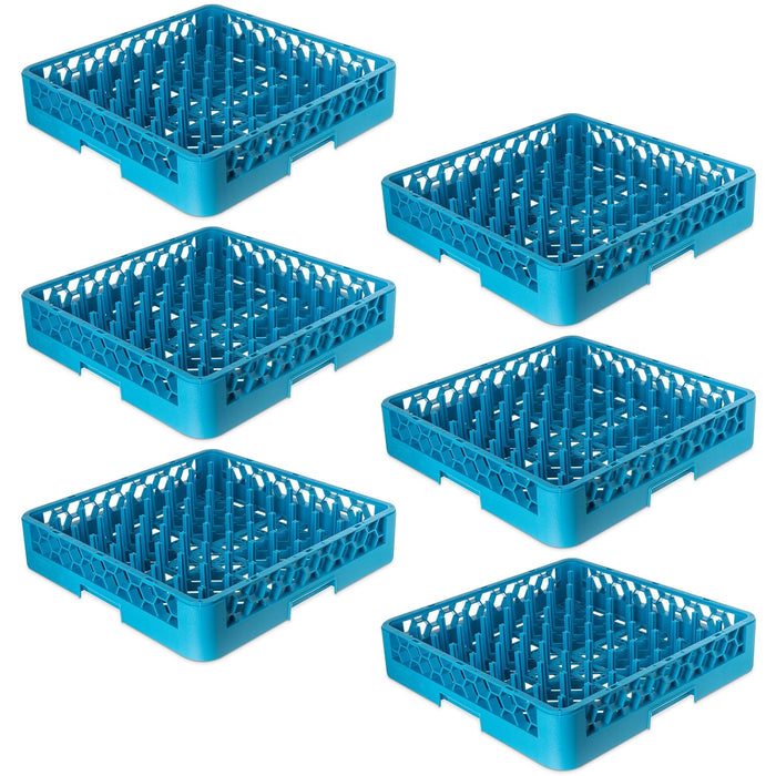 Carlisle FoodService Products OptiClean Peg Dish Racks with Extra Tall 2.94" Pegs – Peg Dish Racks for Charger Plates, Pasta Bowls, Large Platters, Blue, (Pack of 6)