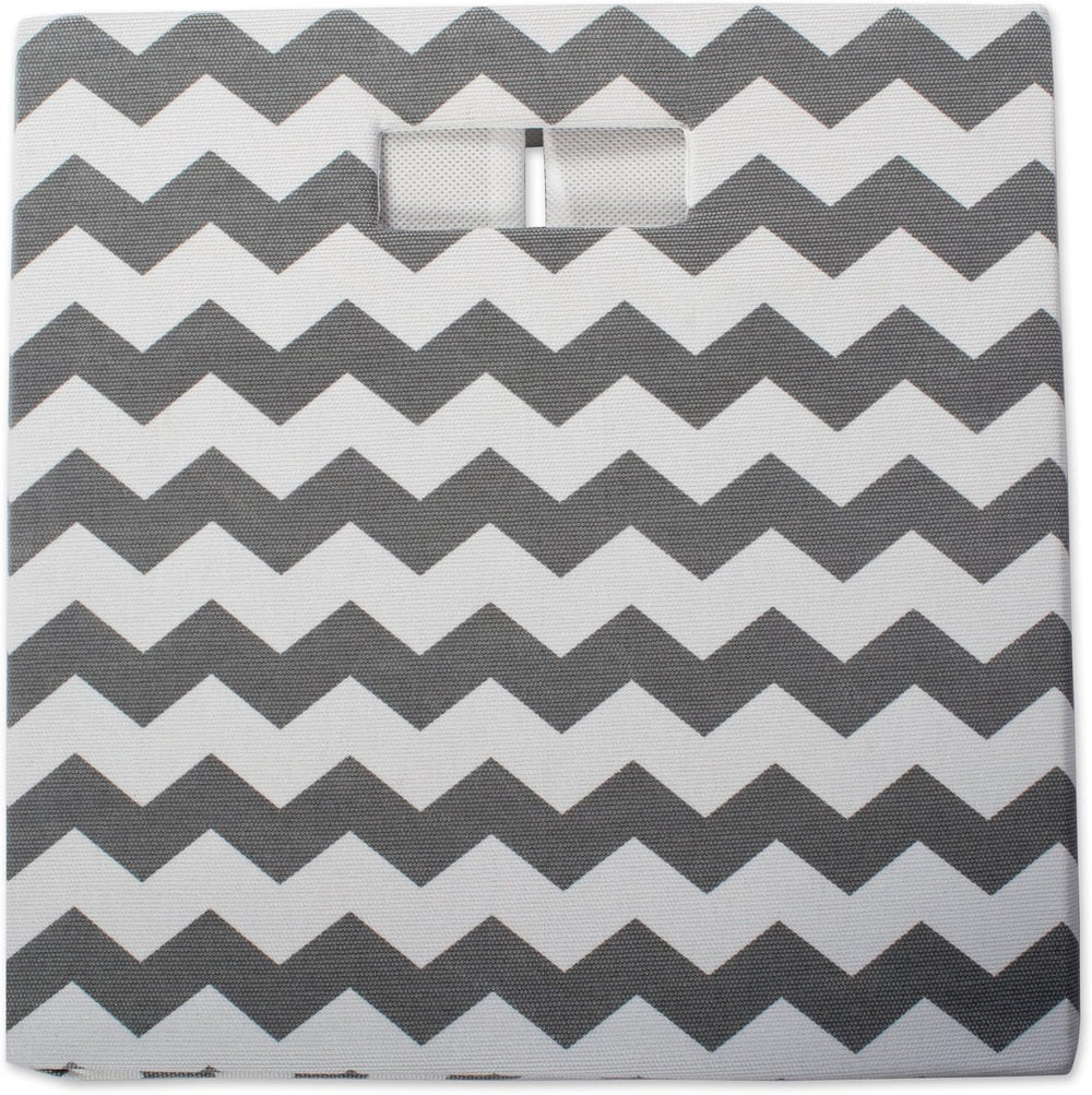 DII Collapsible Polyester Storage Cube, Chevron, Gray, Large
