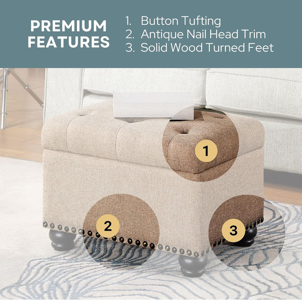 Convenience Concepts Designs4Comfort 5th Avenue Storage Ottoman 24" - Co...