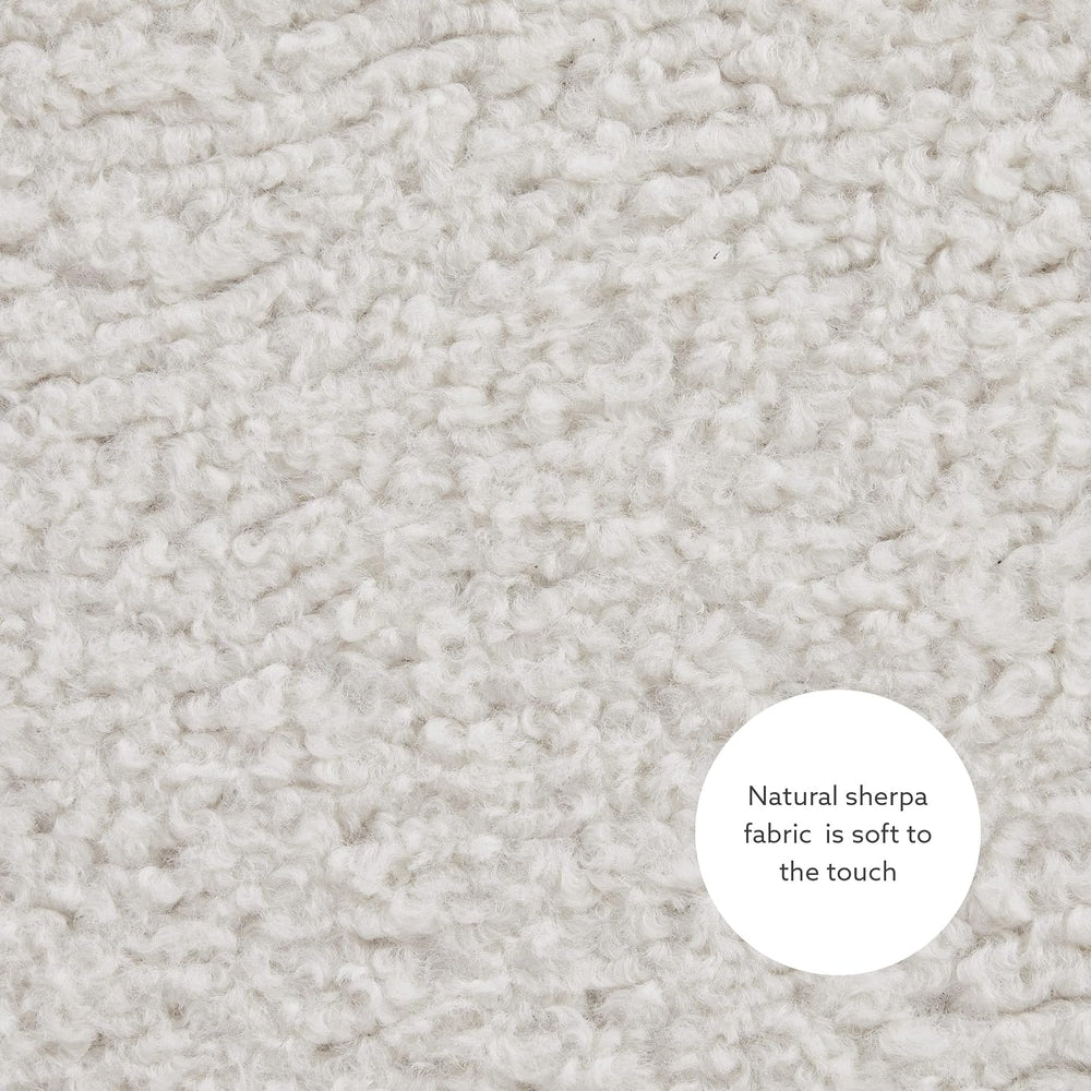Linon Home Décor Cream Sherpa Round Storage Wooden Base by Linon Lexington Ot...