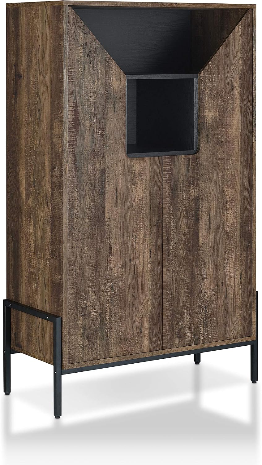 HOMES: Inside + Out Charles Rustic Entryway Shoes Cabinet with 4 Enclosed She...